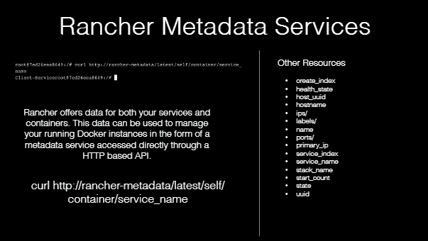 Rancher Metadata Services